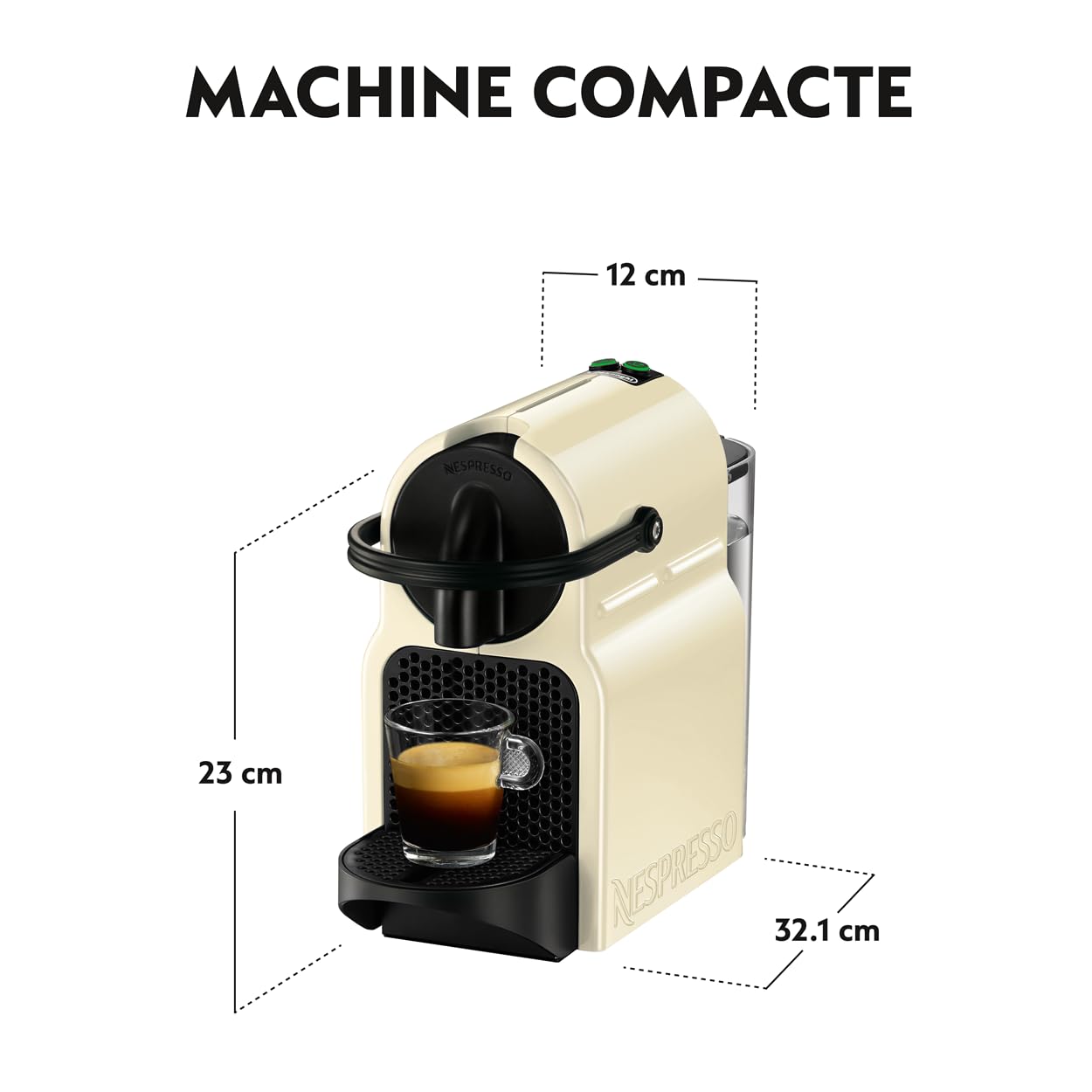 Machine à Café Inissia Crème Vanille 19 Bars + Kit Démarrage – Cafetière Capsule EN80.CW
