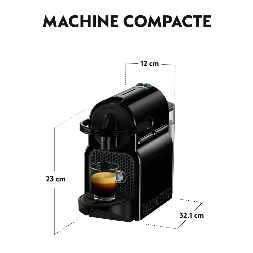 Machine à Café Inissia Noir 19 Bars + Kit Démarrage – Cafetière Capsule Compacte EN80.B