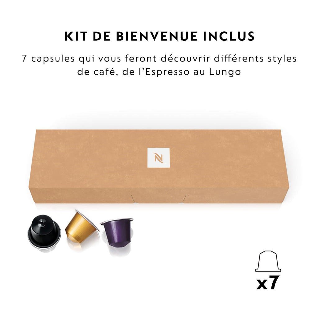 Machine à Café Inissia Crème Vanille 19 Bars + Kit Démarrage – Cafetière Capsule EN80.CW