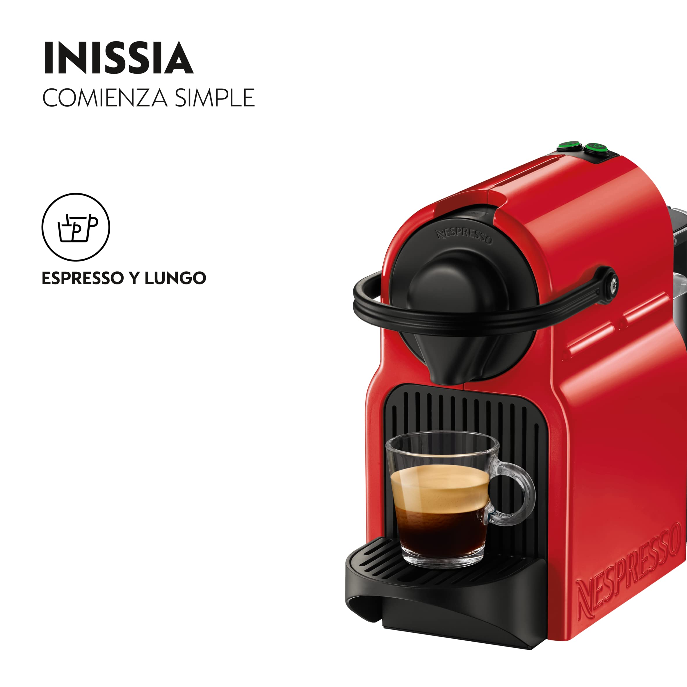Machine à Café Expresso Inissia Rouge Rubis 19 Bars – Cafetière Capsule 0,7L XN100510