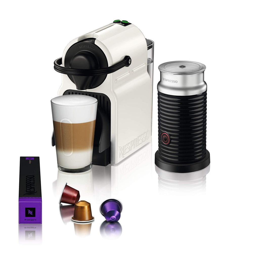 Machine à Café Capsule Inissia Rouge Rubis + Aeroccino Blanc – Pack Expresso & Mousse Lait