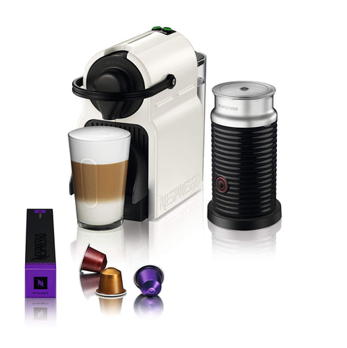 Machine à Café Capsule Inissia Rouge Rubis + Aeroccino Blanc – Pack Expresso & Mousse Lait